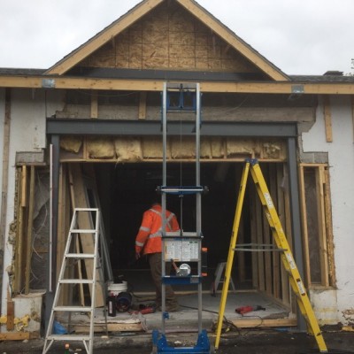 HSS AND IBEAM INSTALATION - Main entrance HSS and IBEAM INSTALLATION